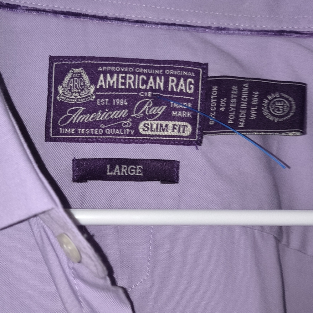 Rare nwot  American rag purple violet mens button down casual button down shirt - Picture 14 of 16